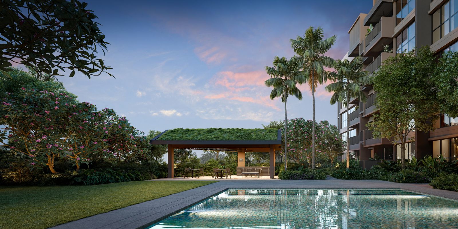 Leisure pool and pavilion